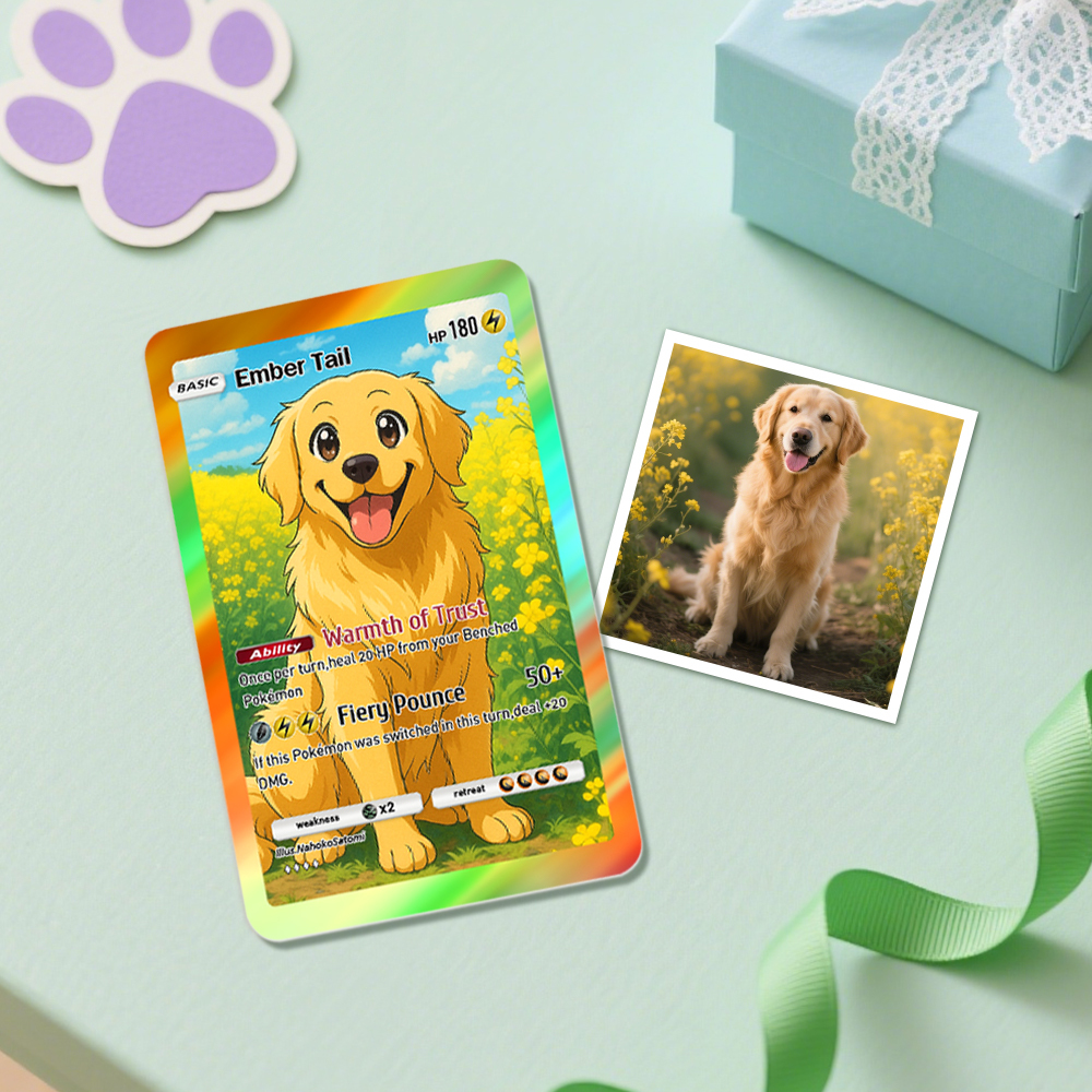 Custom Anime Card Personalized Cute Gift for Pet Lover Cute Card Present - MyFaceSocksAU