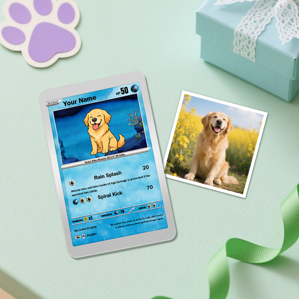 Custom Anime Card Personalized Cute Gift for Pet Lover Cute Card Present - MyFaceSocksAU
