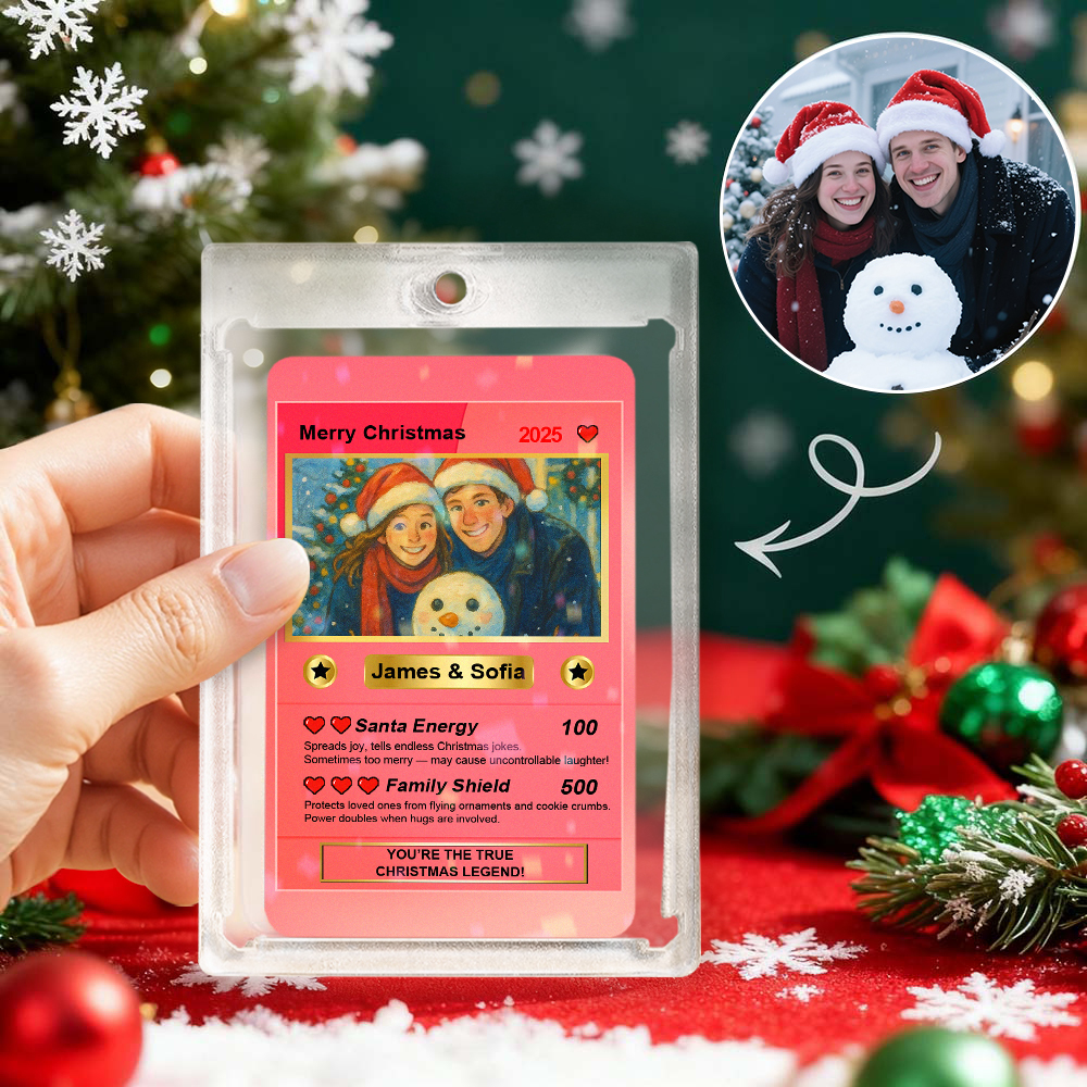 Christmas Gift Poke Card Custom Poke Card Gift For Family Couple Custom Santa Present - MyFaceSocksAU
