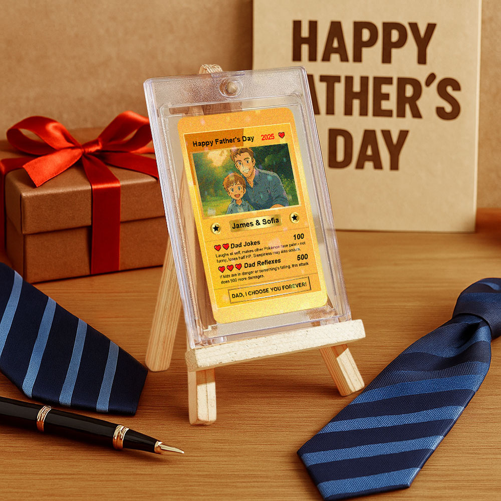 Personalized Poke Card Cartoon Photo Fathers Day Card Custom Text and Photo Poke Card Gift For Dad Poke Present - MyFaceSocksAU