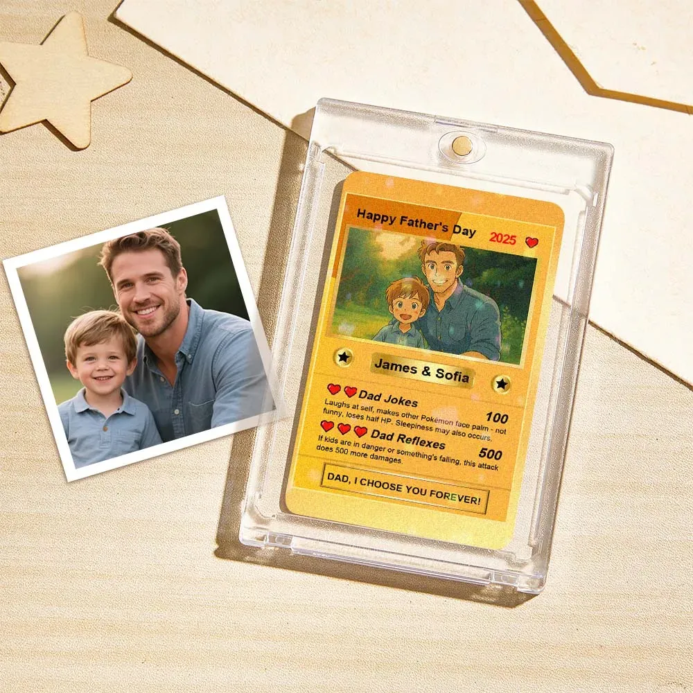 Custom Father's Day Poke Card, Custom Poke Card, Gift For dad, Father's Day Gift, Custom Poke Present