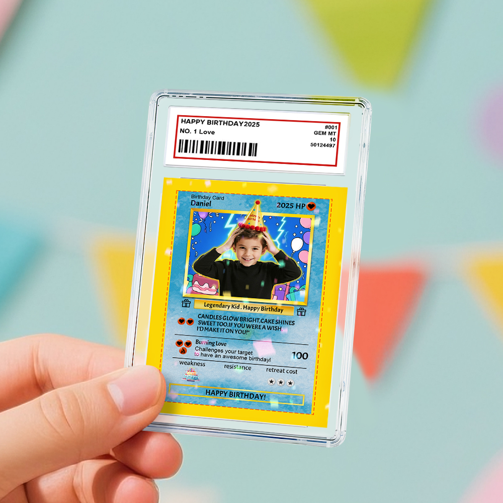 Personalized Photo Text Birthday Cards Personalized Card For Kid Birthday Gift Boyfriend Gift Birthday Keepsake Happy Birthday Poke Card - MyFaceSocksAU