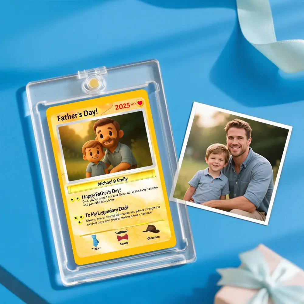 Custom Father's Day Poke Card, Custom Poke Card, Gift For dad, Father's Day Gift, Custom Poke Present