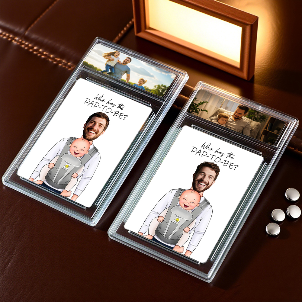 Personalized Photo Father's Day Card DAD Who Has The DAD-TO-BE? Father's Day Gift for Grandpa New Grandpa Gift Dad Wallet Card