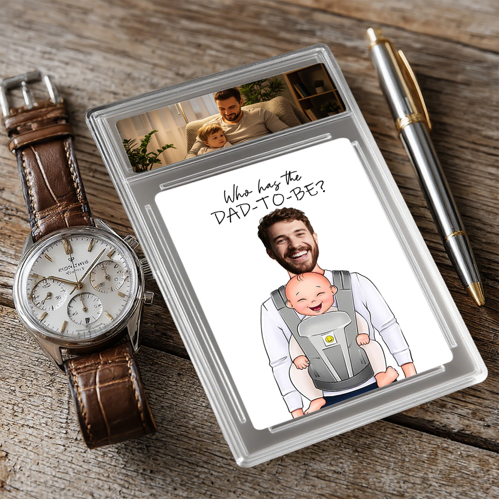 Personalized Photo Father's Day Card DAD Who Has The DAD-TO-BE? Father's Day Gift for Grandpa New Grandpa Gift Dad Wallet Card