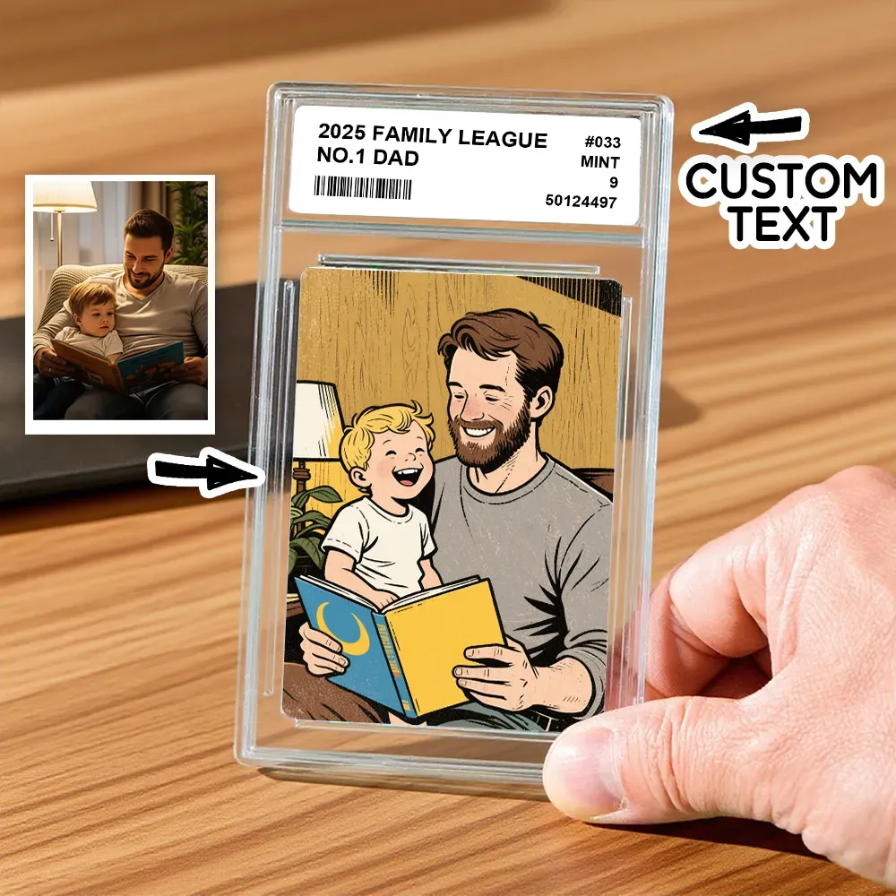 Personalized Anime Photo Father's Day Card DAD, I CHOOSE YOU FOREVER Poke Card Father's Day Gift for Grandpa New Grandpa Gift Dad Wallet Card