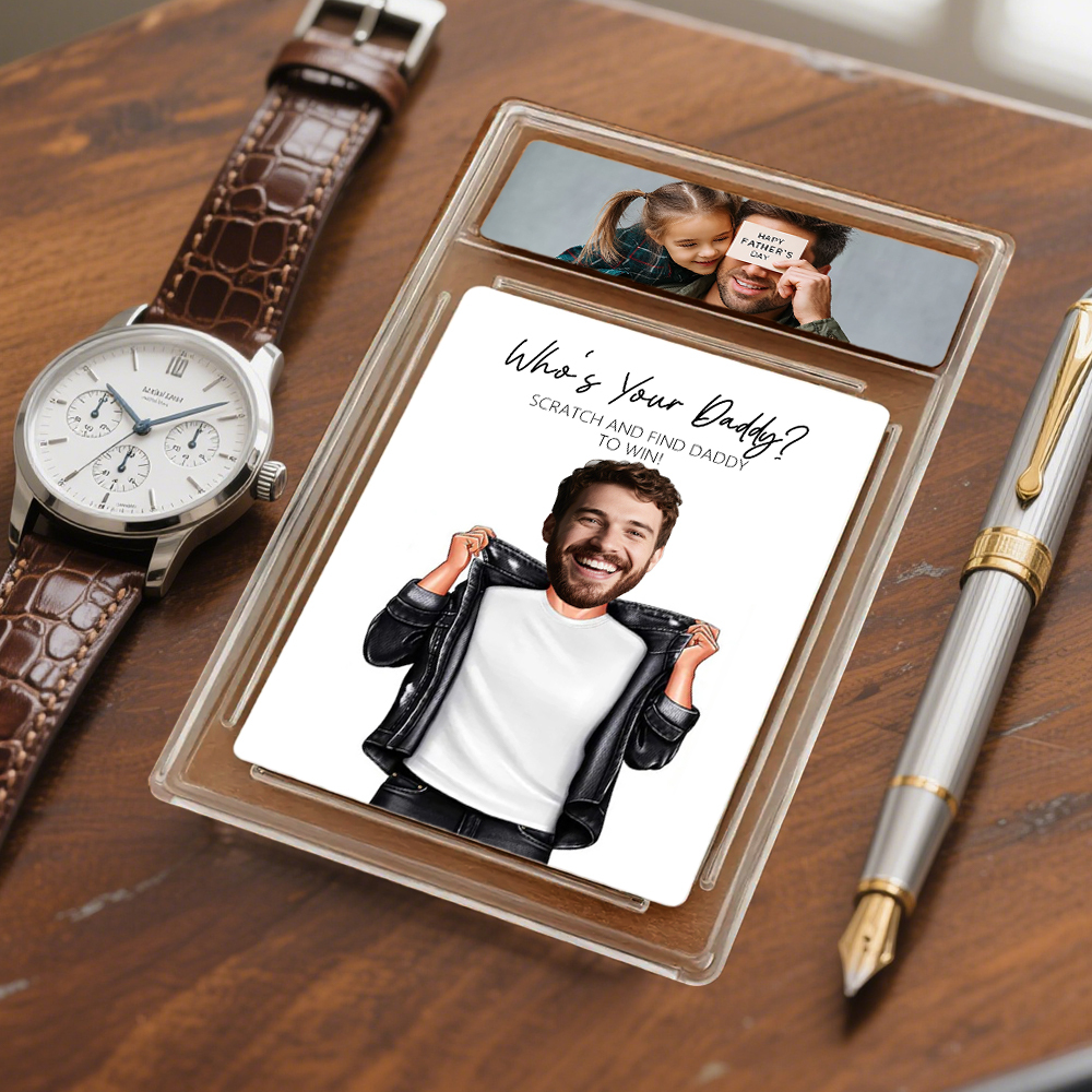 Personalized Photo Father's Day Card DAD Who Has The DAD-TO-BE? Father's Day Gift for Grandpa New Grandpa Gift Dad Wallet Card