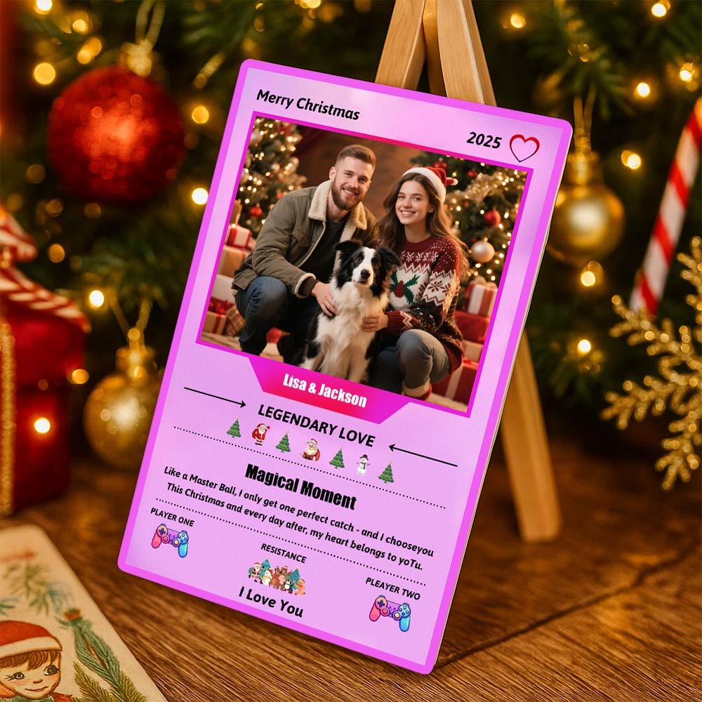 Personalized Couple Trading Card – Custom Photo Fantasy Gift for Christmas or Anniversary - MyFaceSocksAU