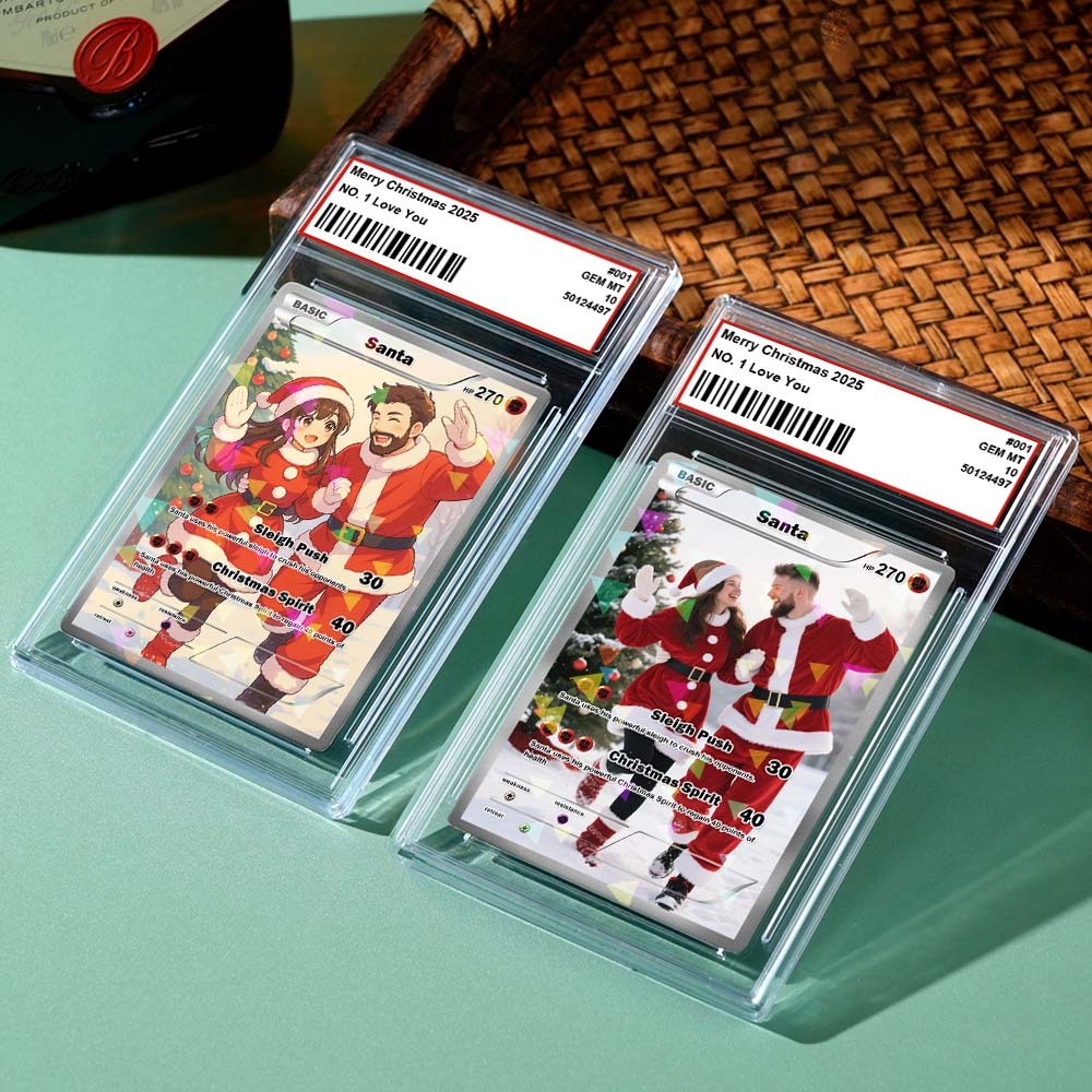 Personalized Couple Trading Card – Custom Photo Fantasy Gift for Christmas or Anniversary - MyFaceSocksAU