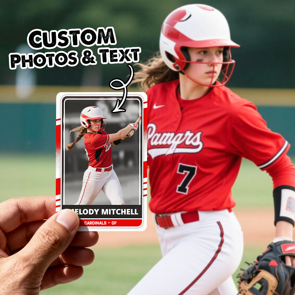Personalized Sports Portrait Card Custom Name Number Stats Unique Gift for Young Athletes and Sports Fans - MyFaceSocksAU