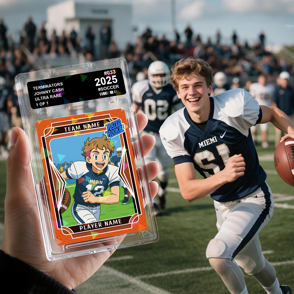 Custom Sports Trading Card Personalized Photo Portrait Card for Athletes and Fans - MyFaceSocksAU