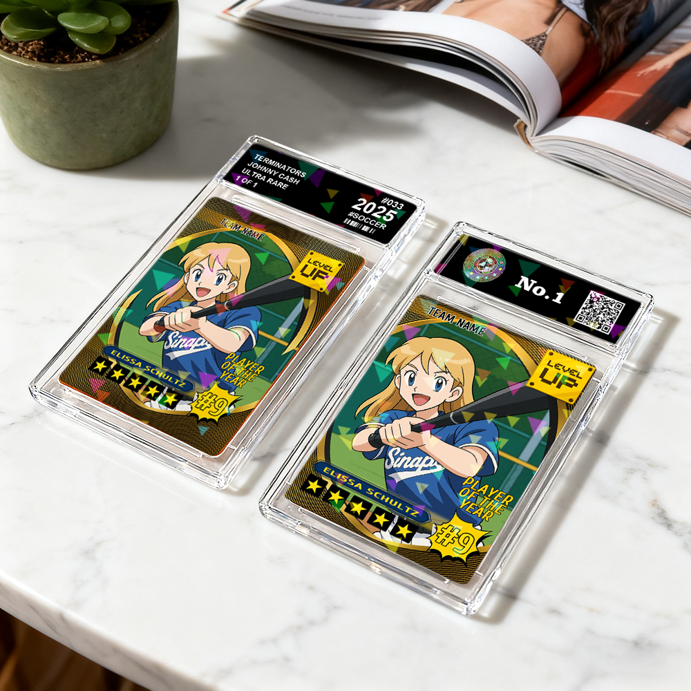 Custom Cartoon Sports Trading Card Personalized Photo Baseball Portrait Card for Athletes and Fans - MyFaceSocksAU