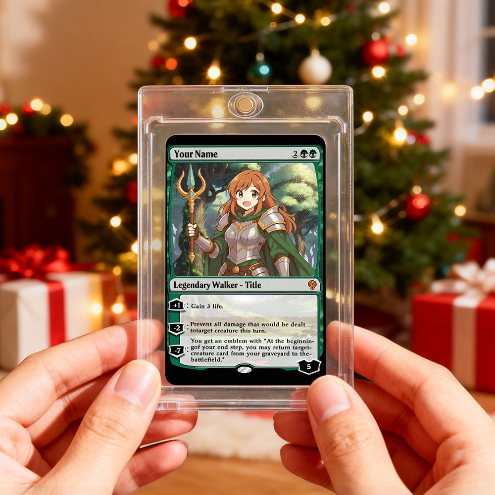Custom Character Card Personalized Magic Style Christmas Gift Funny Cartoon Christmas Gift for Him or Her MTG Style Card Gift - MyFaceSocksAU