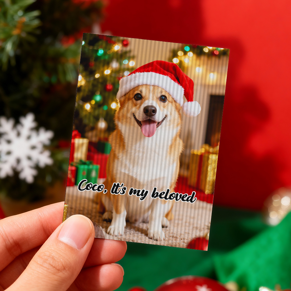 Personalized Lenticular Card Christmas Photo Anime Style Christmas Gift Holiday Greeting Card - MyFaceSocksAU