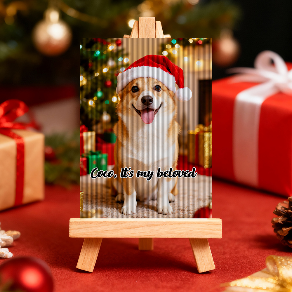 Personalized Lenticular Card Christmas Photo Anime Style Christmas Gift Holiday Greeting Card - MyFaceSocksAU