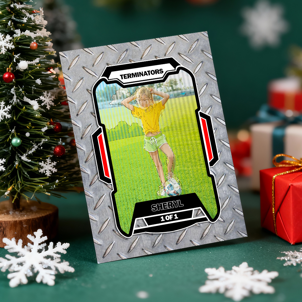 Personalized Lenticular Card Christmas Photo Anime Style Christmas Gift Holiday Greeting Card - MyFaceSocksAU