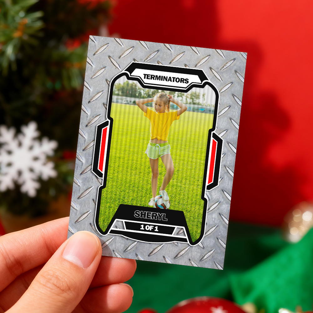 Personalized Lenticular Card Christmas Photo Anime Style Christmas Gift Holiday Greeting Card - MyFaceSocksAU