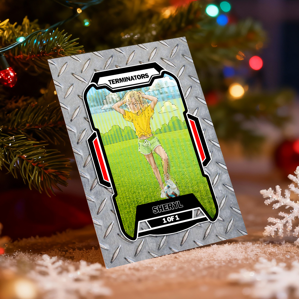 Personalized Lenticular Card Christmas Photo Anime Style Christmas Gift Holiday Greeting Card - MyFaceSocksAU