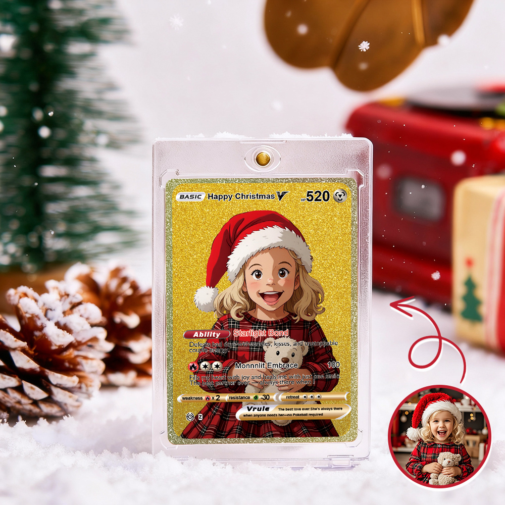 Custom Anime Golden Card Personalized V Style Card for Couples Friends or Collectors Christmas Gift