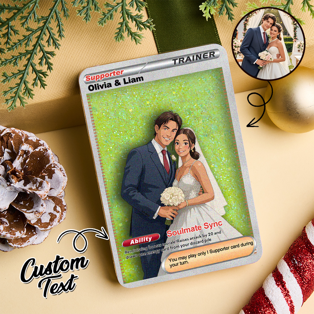 Custom Anime Couple Floating Sand Card Acrylic Card Gift Couple Family Anniversary Christmas Gift