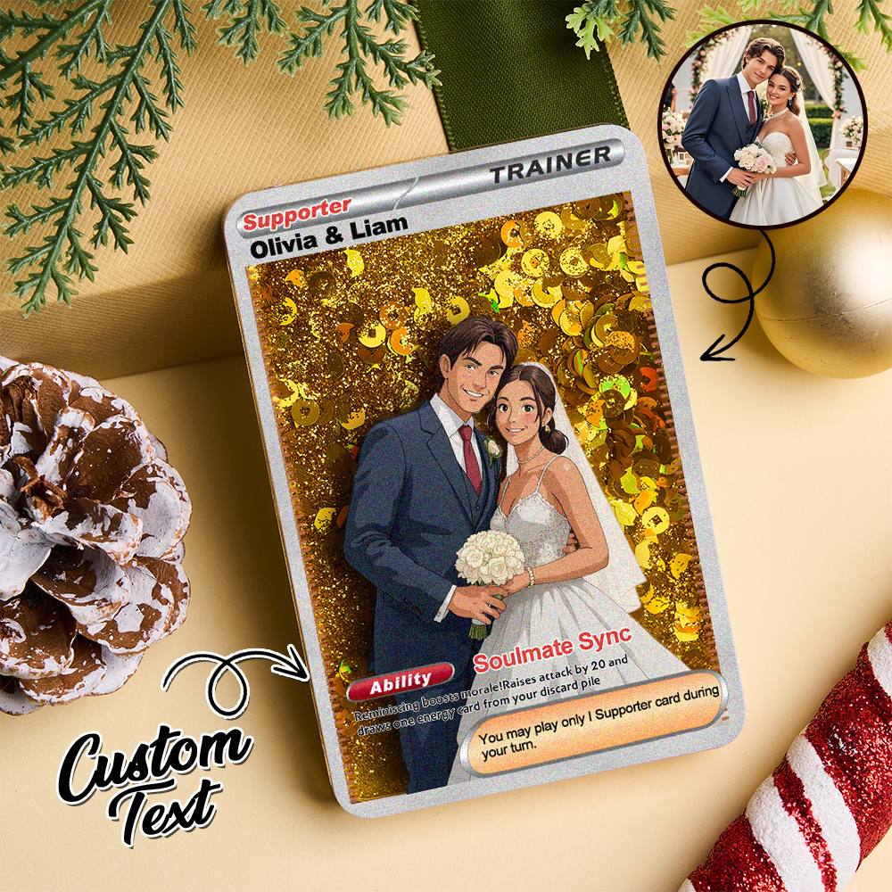 Custom Multicolor Flowing Sand Card Acrylic Card for Pet Lovers & Couple Anniversary Christmas Gift Idea