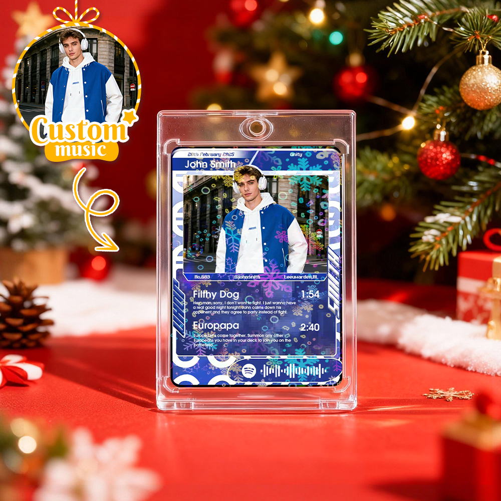 Personalized Music Trading Card for Couples Custom Acrylic Valentine Card Gift Idea Chrismtas Card Gift