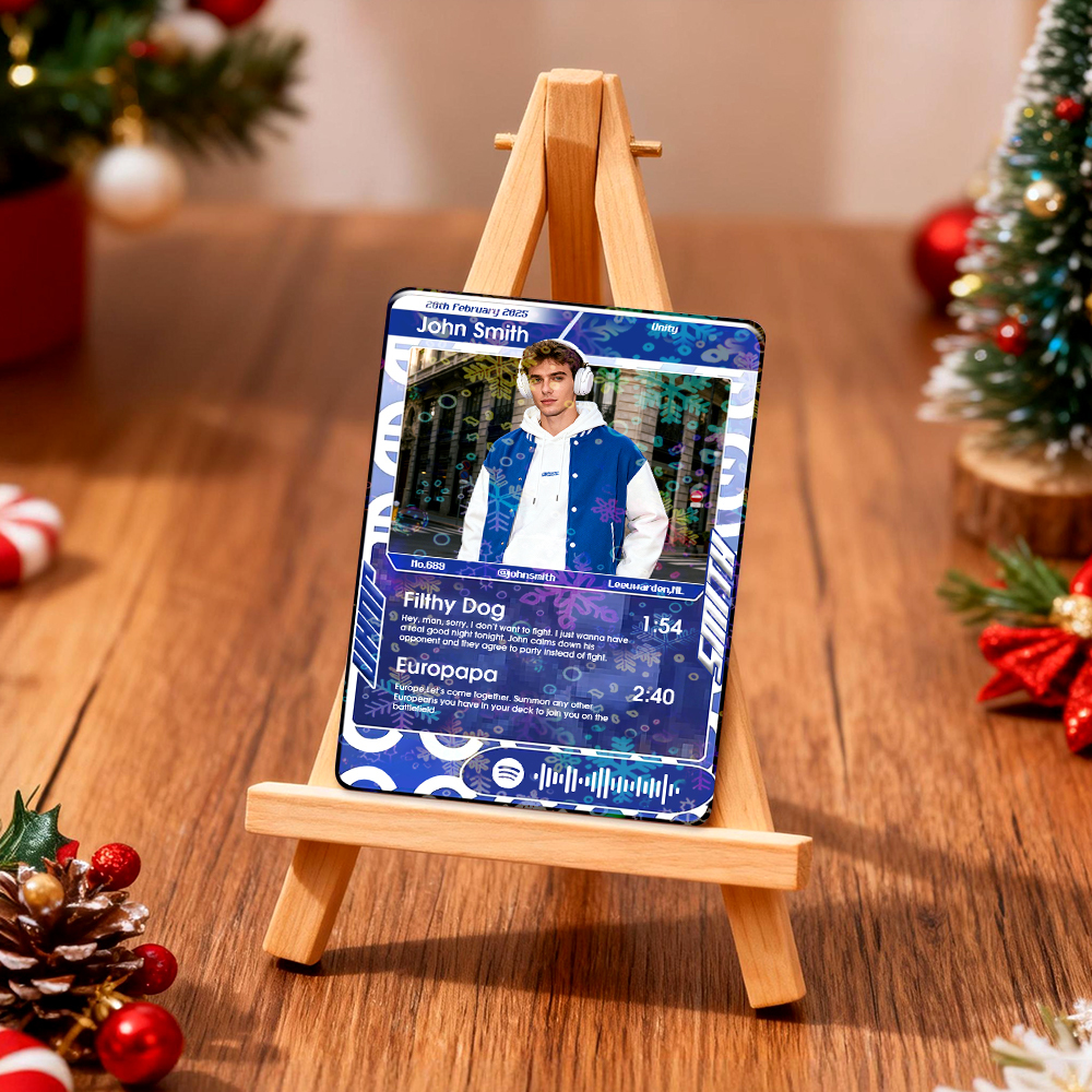 Personalized Music Trading Card for Couples Custom Acrylic Valentine Card Gift Idea Chrismtas Card Gift - MyFaceSocksAU