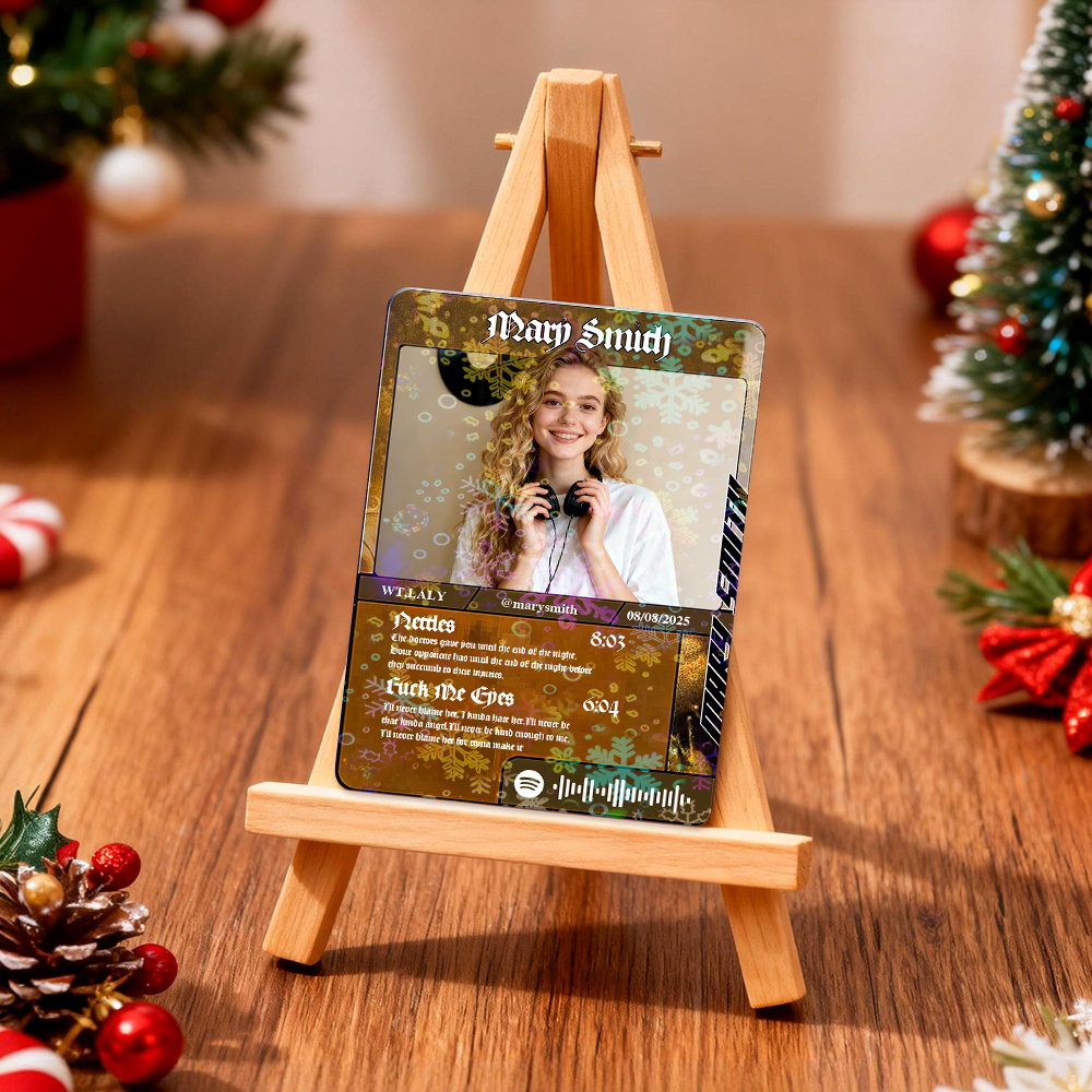 Personalized Photo Trading Card Custom Music Blue Audio Track Code Card Valentine Card Photo Gift Idea - MyFaceSocksAU