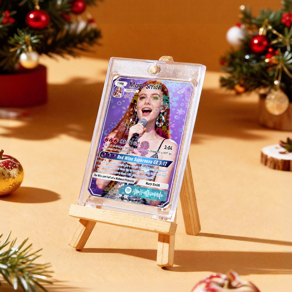 Personalized Music Trading Card for Couples Custom Acrylic Valentine Card Gift Idea Chrismtas Card Gift - MyFaceSocksAU