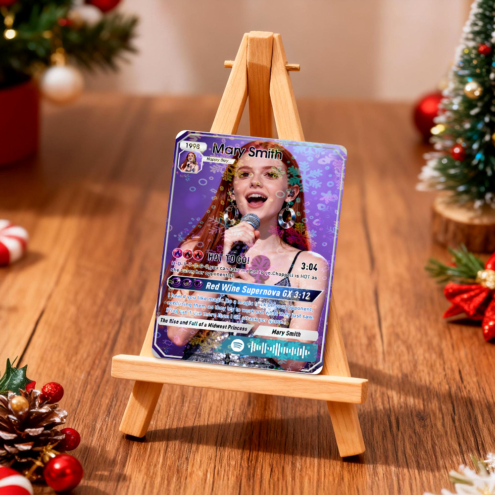 Personalized Music Trading Card for Couples Custom Acrylic Valentine Card Gift Idea Chrismtas Card Gift - MyFaceSocksAU