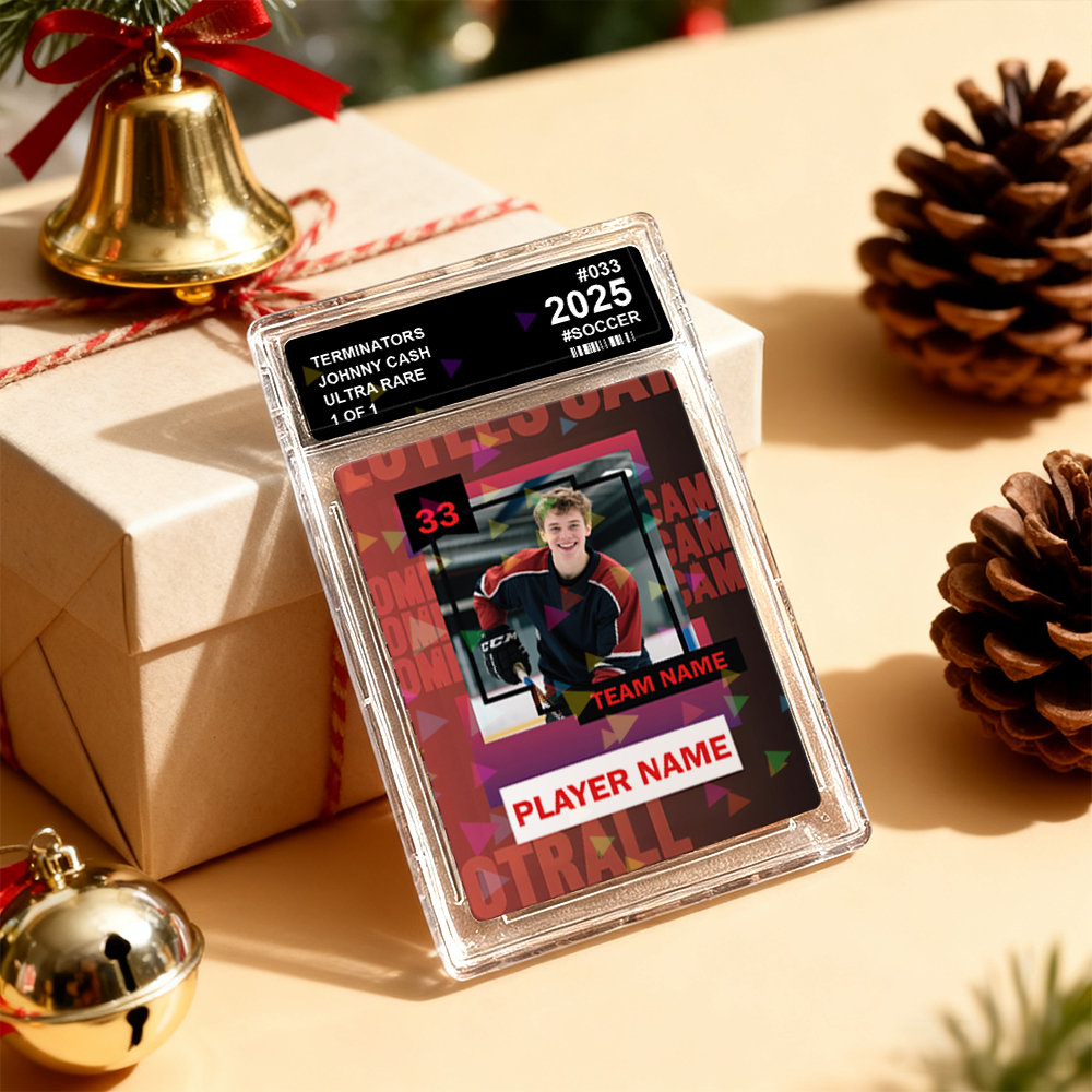 Custom Sports Card for Kids  Personalized Portrait Card with Team Name Great Athlete Gift Idea Christmas Gift - MyFaceSocksAU