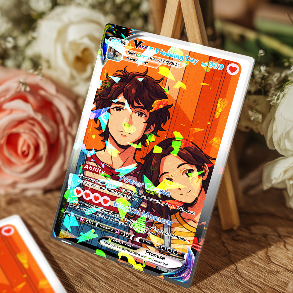 Custom Anime Couple Card Romantic Valentine Gift for Couple Unique Collectible Keepsake Gift - MyFaceSocksAU