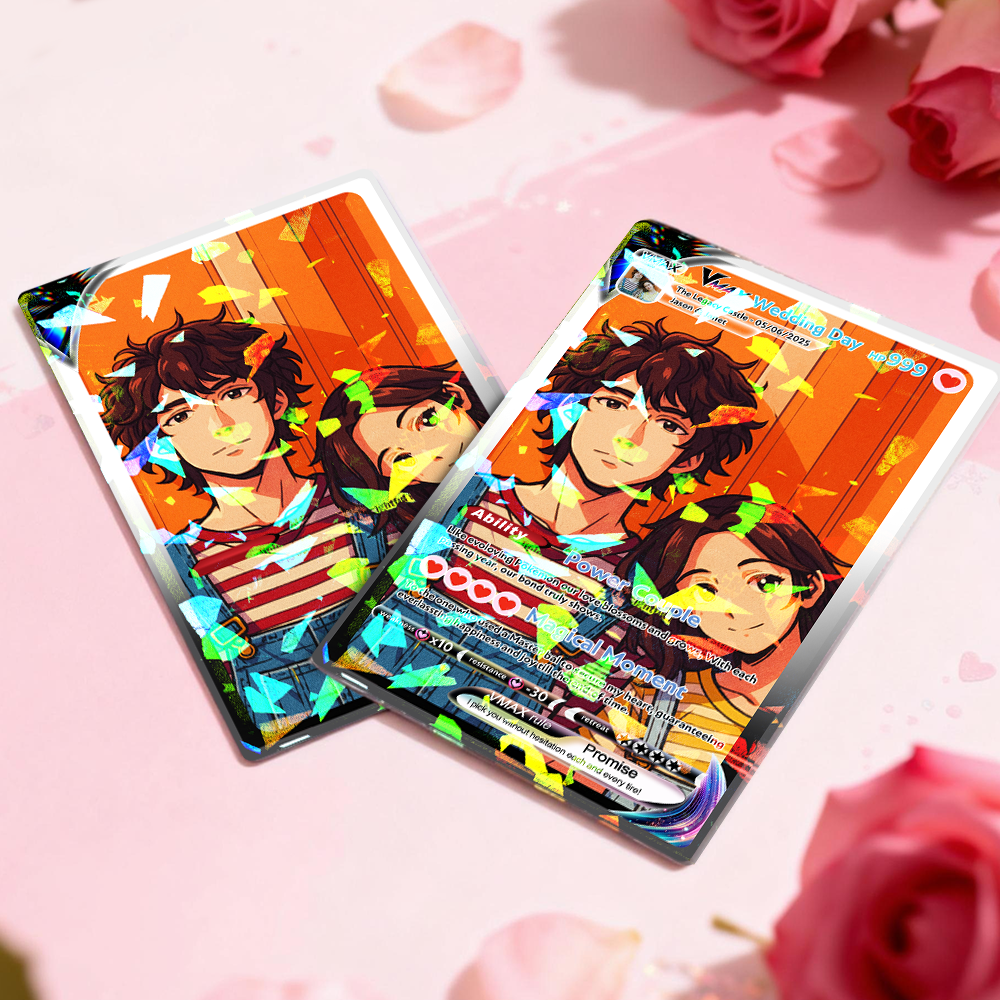 Custom Anime Couple Card Romantic Valentine Gift for Couple Unique Collectible Keepsake Gift - MyFaceSocksAU
