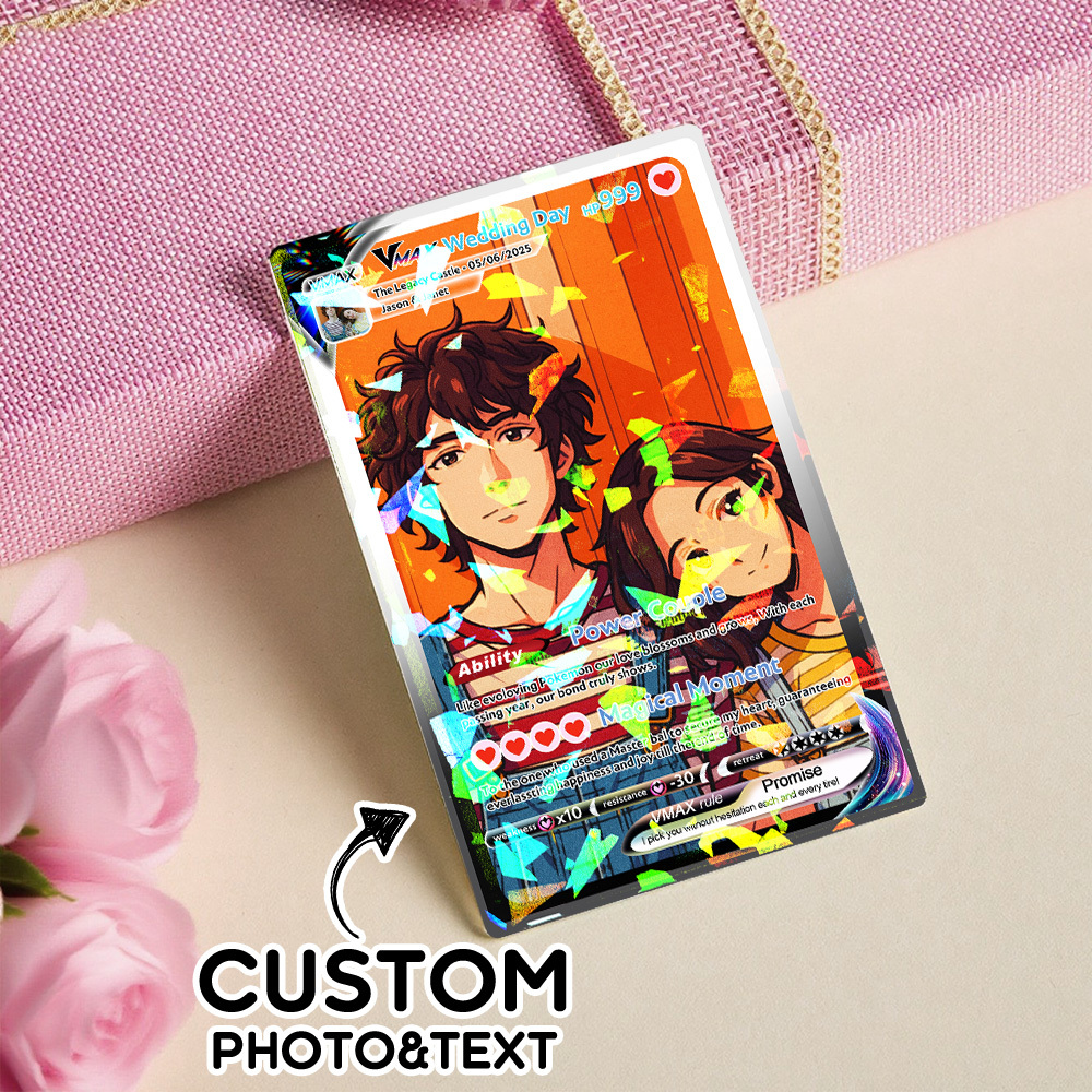 Custom Anime Couple Card Romantic Valentine Gift for Couple Unique Collectible Keepsake Gift - MyFaceSocksAU