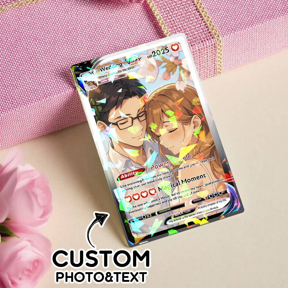 Custom Anime Couple Card Romantic Valentine Gift for Couple Unique Collectible Keepsake Wedding Gift - MyFaceSocksAU