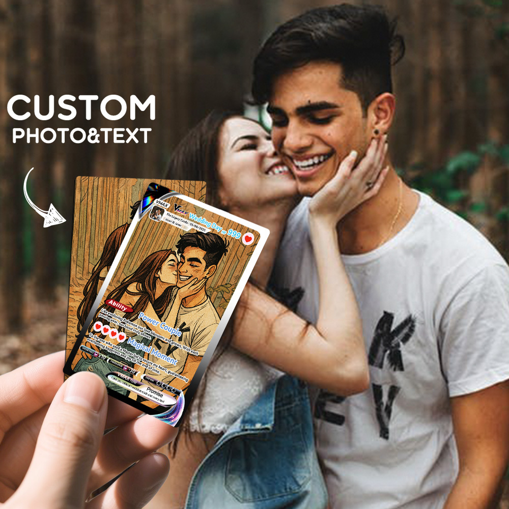 Custom Anime Couple Card Romantic Valentine Gift for Couple Unique Collectible Keepsake Gift - MyFaceSocksAU