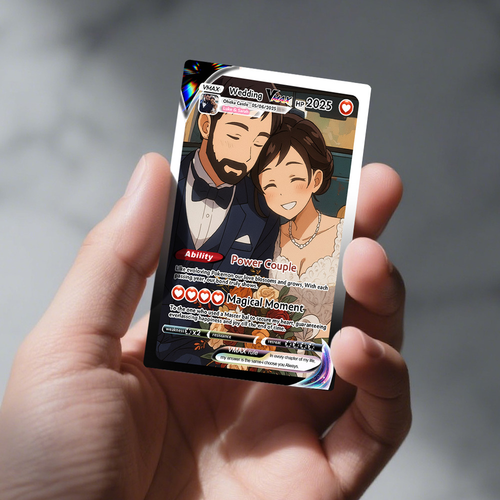 Custom Anime Couple Card Romantic Valentine Gift for Couple Unique Collectible Keepsake Wedding Gift - MyFaceSocksAU