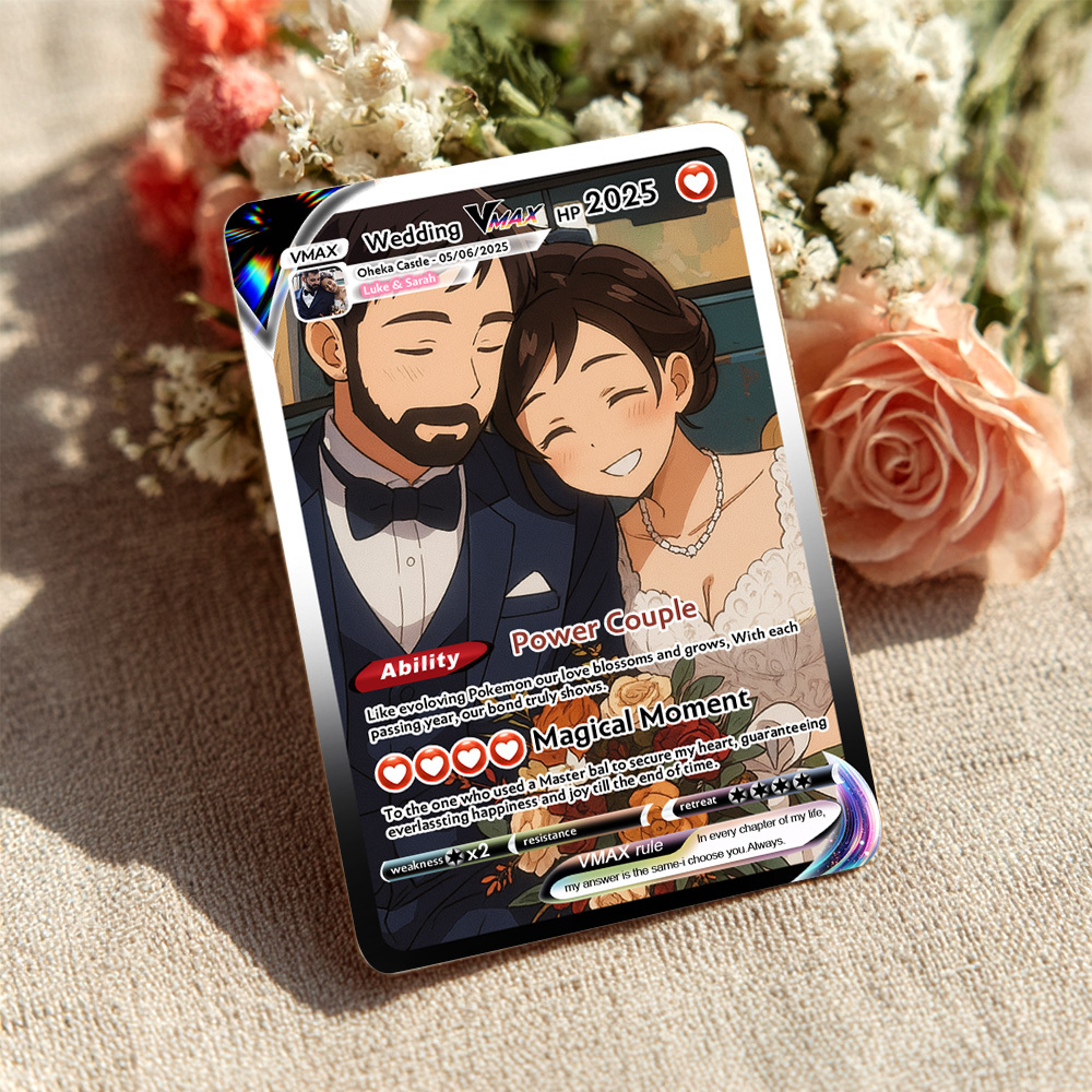 Custom Anime Couple Card Romantic Valentine Gift for Couple Unique Collectible Keepsake Wedding Gift - MyFaceSocksAU