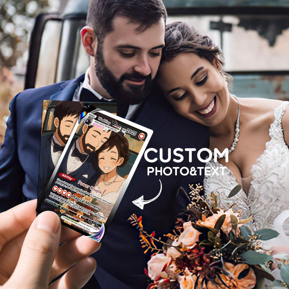 Custom Anime Couple Card Romantic Valentine Gift for Couple Unique Collectible Keepsake Wedding Gift - MyFaceSocksAU