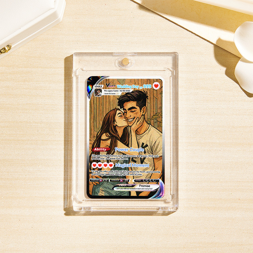 Custom Anime Couple Card Romantic Valentine Gift for Couple Unique Collectible Keepsake Gift - MyFaceSocksAU
