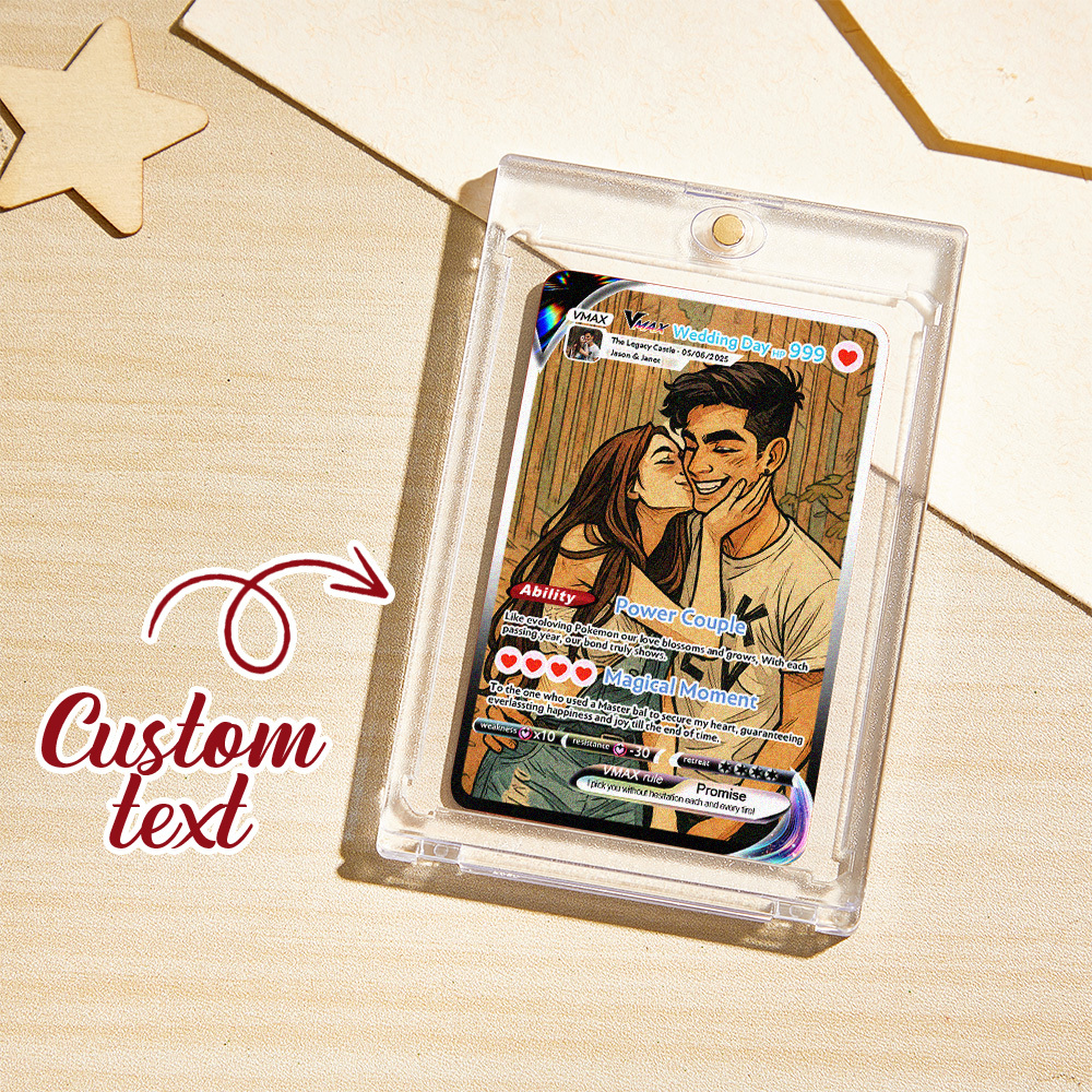 Custom Anime Couple Card Romantic Valentine Gift for Couple Unique Collectible Keepsake Gift - MyFaceSocksAU