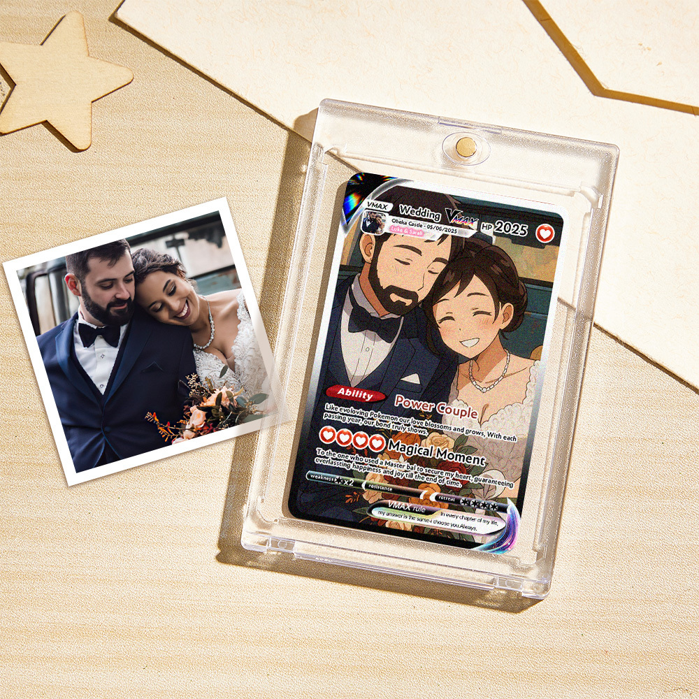 Custom Anime Couple Card Romantic Valentine Gift for Couple Unique Collectible Keepsake Wedding Gift - MyFaceSocksAU