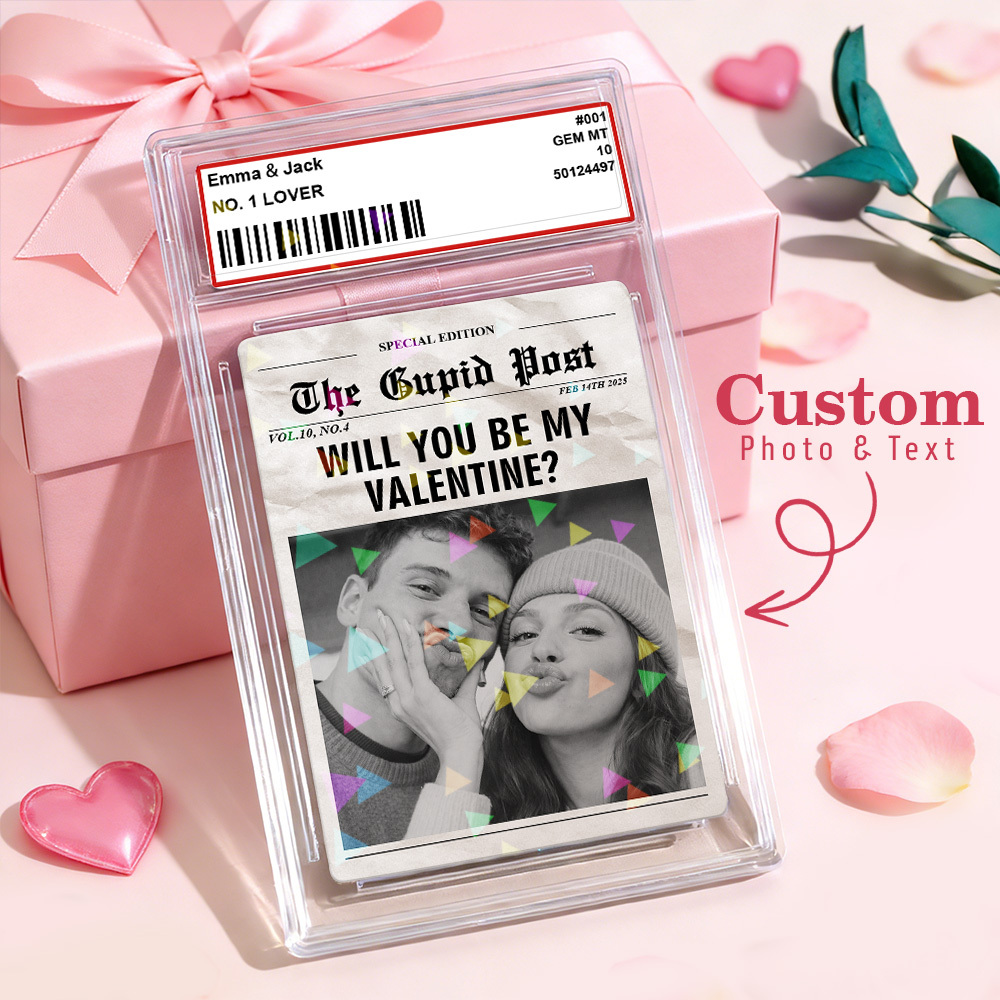 Custom Couple Card Will You Be My Valentine Newspaper Template Romantic Valentine Gift for Couple Unique Collectible Keepsake - MyFaceSocksAU