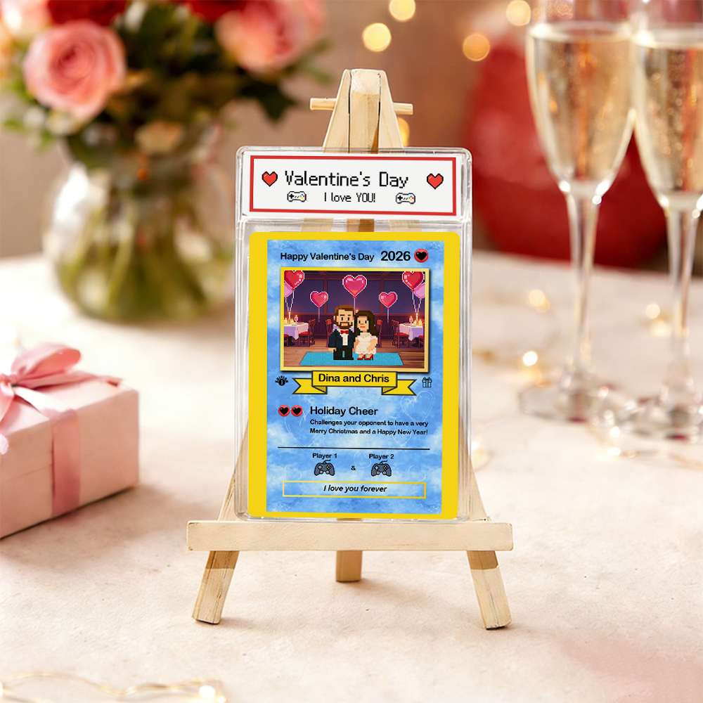 Custom Valentine Card I Choose You Present for Couple Turn Your Photo into a Unique Collectible Pixel Man Style Card Valentine  Gift Idea - MyFaceSocksAU