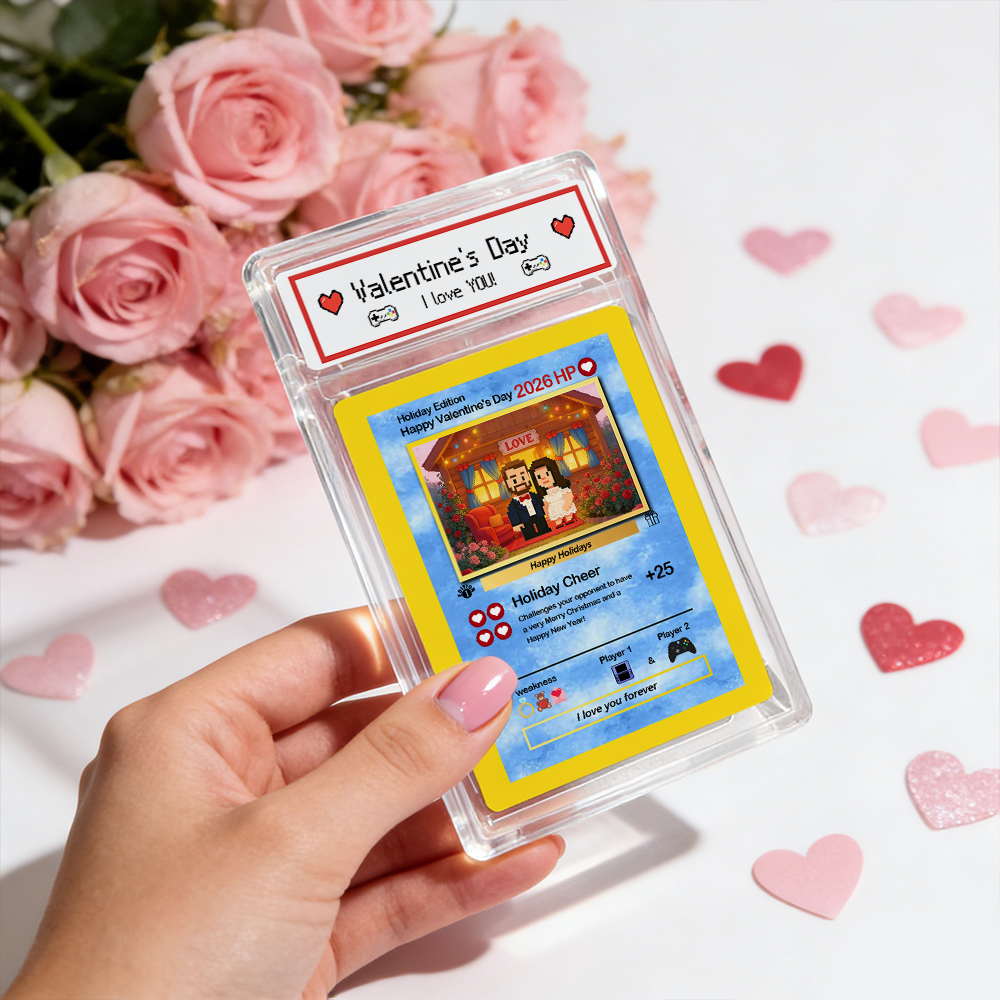 Custom Valentine Card I Choose You Present for Couple Turn Your Photo into a Unique Collectible Pixel Man Style Card Valentine  Gift Idea - MyFaceSocksAU
