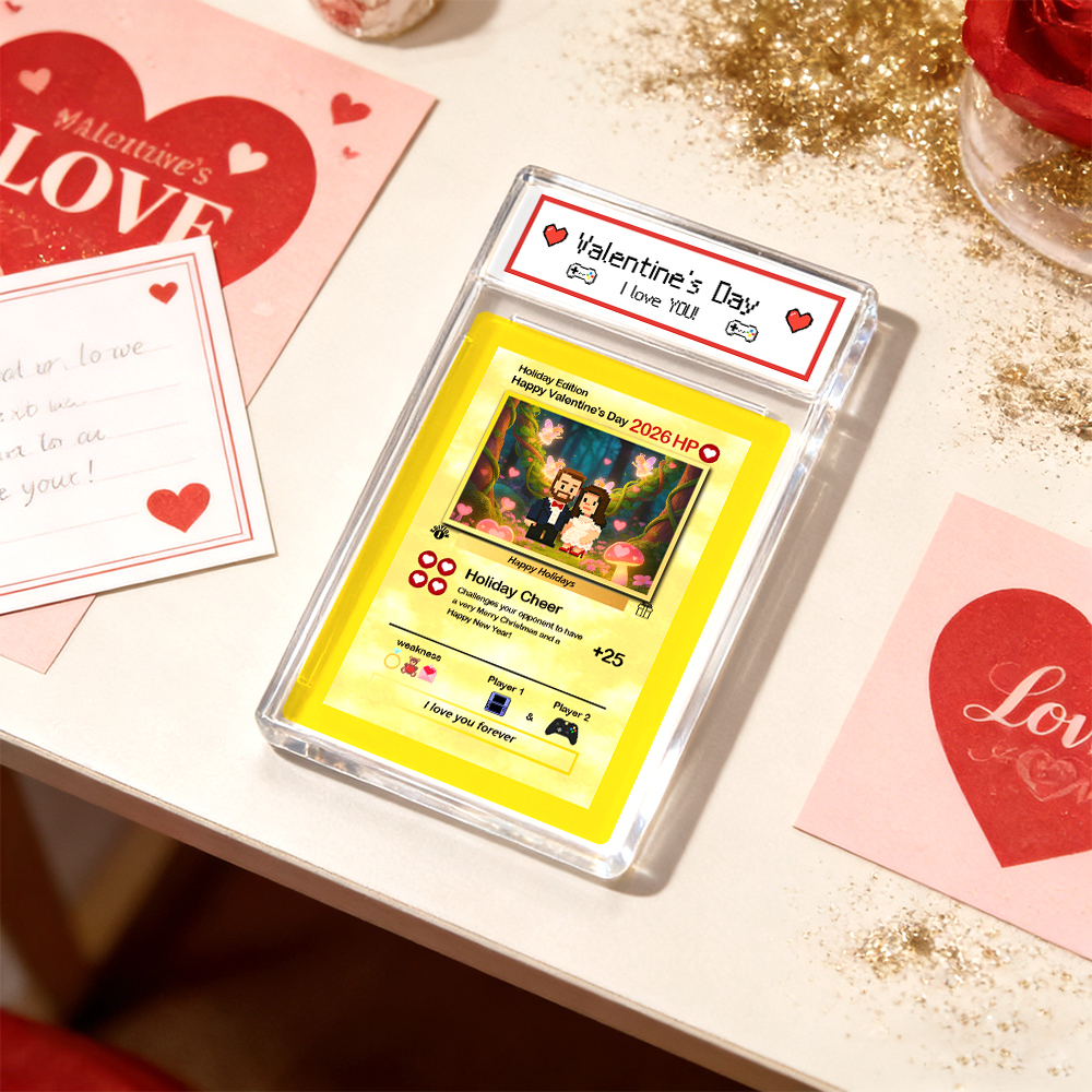 Custom Valentine Card I Choose You Present for Couple Turn Your Photo into a Unique Collectible Pixel Man Style Card Valentine  Gift Idea - MyFaceSocksAU