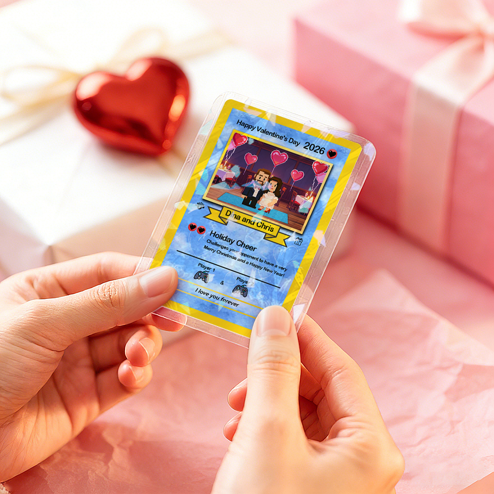 Custom Valentine Card I Choose You Present for Couple Turn Your Photo into a Unique Collectible Pixel Man Style Card Valentine  Gift Idea - MyFaceSocksAU