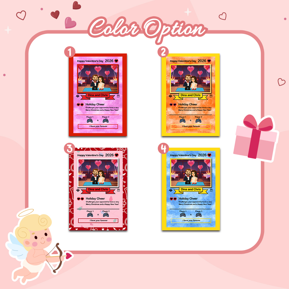 Custom Valentine Card I Choose You Present for Couple Turn Your Photo into a Unique Collectible Pixel Man Style Card Valentine  Gift Idea - MyFaceSocksAU