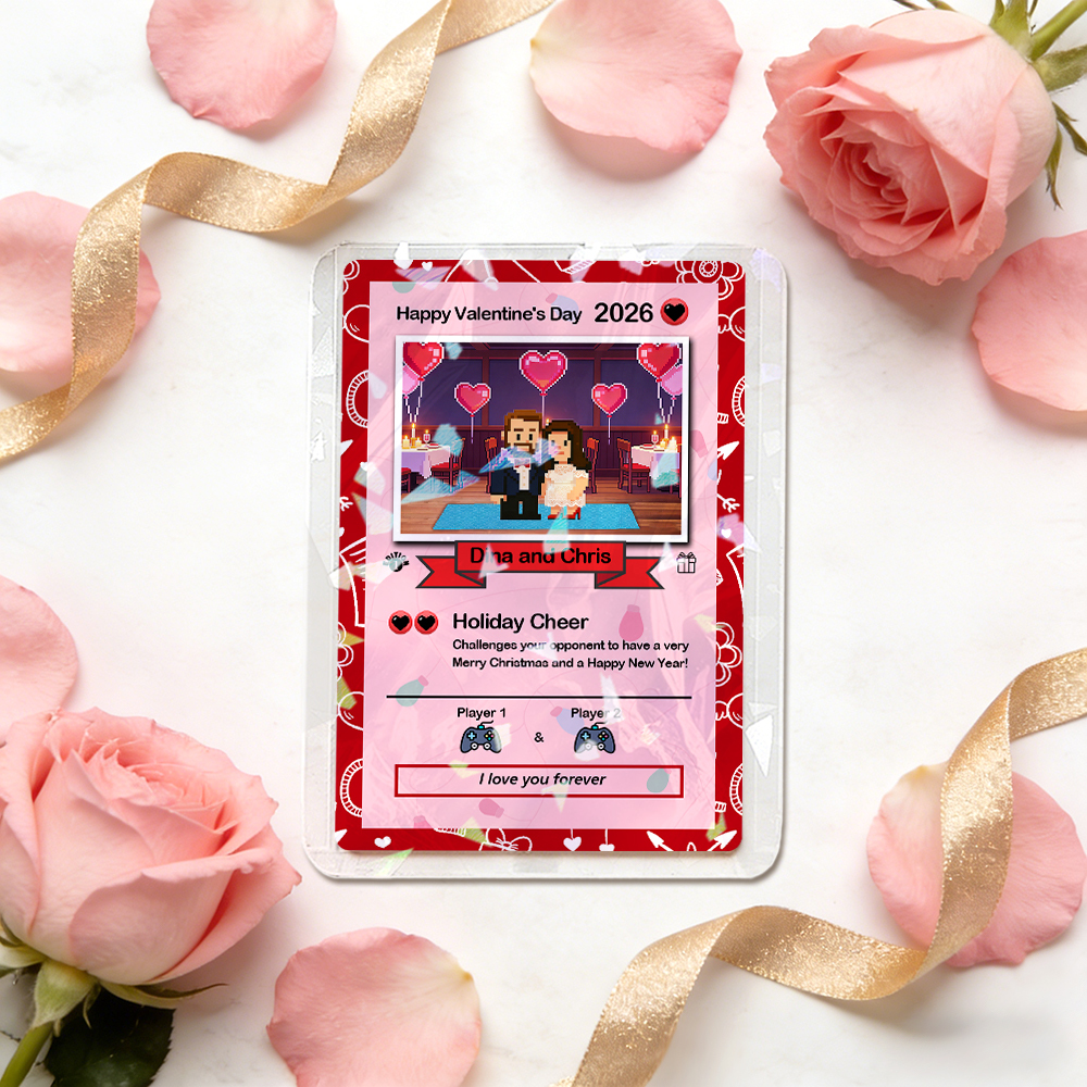 Custom Valentine Card I Choose You Present for Couple Turn Your Photo into a Unique Collectible Pixel Man Style Card Valentine  Gift Idea - MyFaceSocksAU