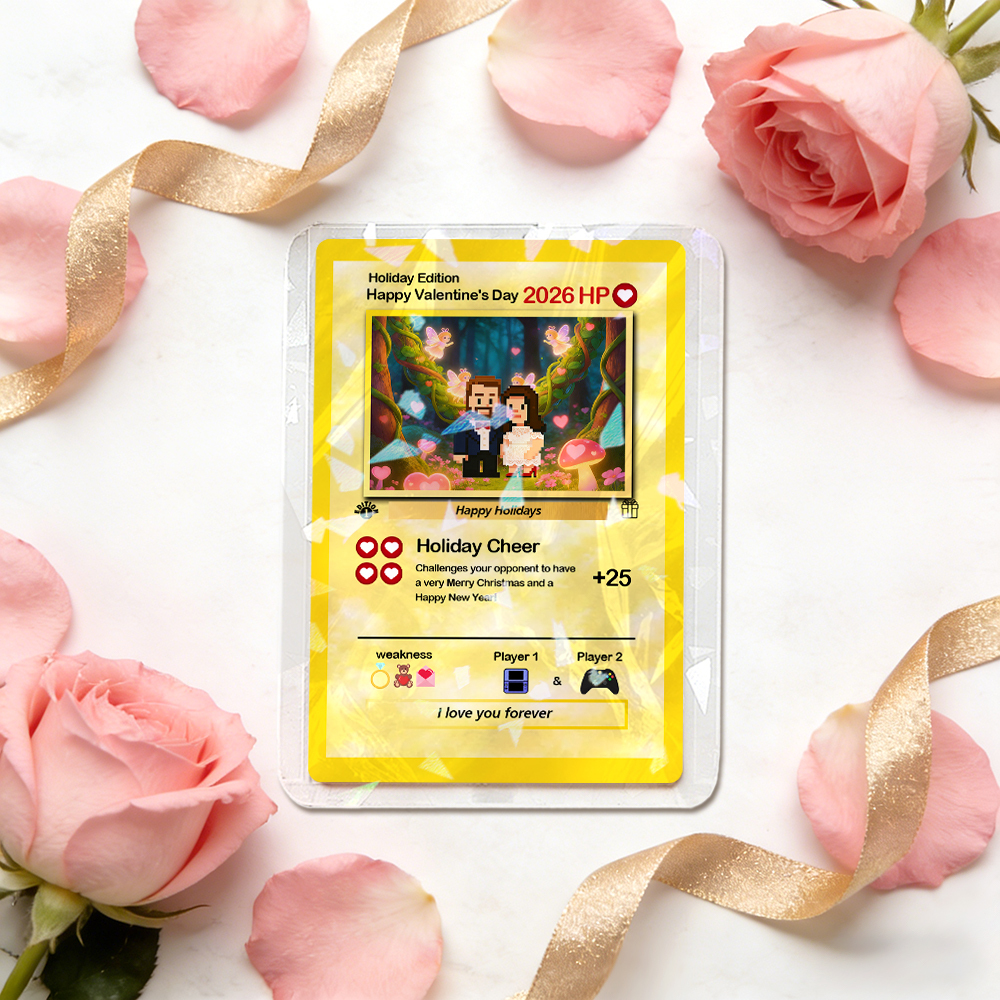 Custom Valentine Card I Choose You Present for Couple Turn Your Photo into a Unique Collectible Pixel Man Style Card Valentine  Gift Idea - MyFaceSocksAU